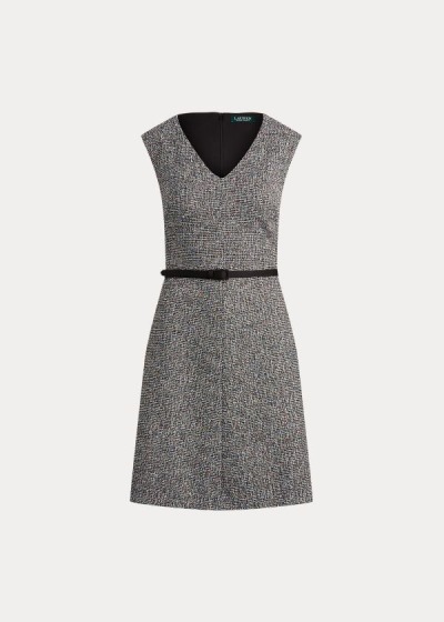 Vestidos Ralph Lauren Mujer Negros / Multicolor - Belted Tweed - WHXMF3721